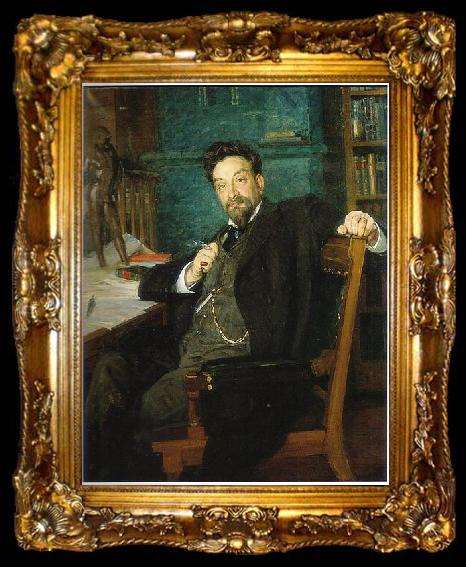 framed  Richard Bergh Portrait of professor Karl Warburg, ta009-2